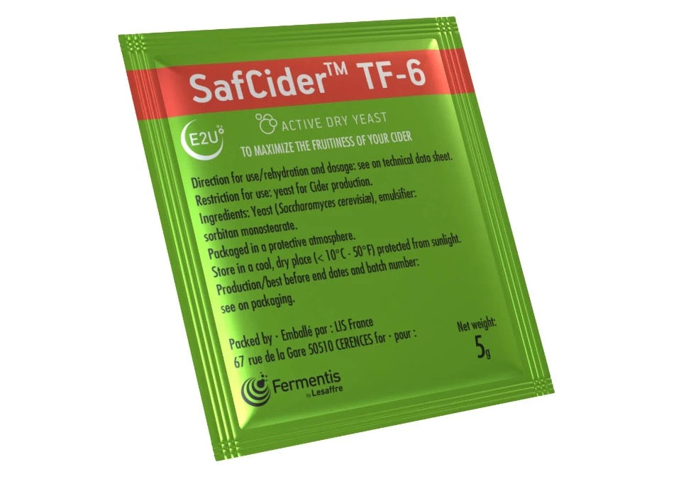 Fermentis SafCider TF-6 Ciderjäst 5 g Fruktig Och Rund För Hembryggning Och Mindre Bryggerier