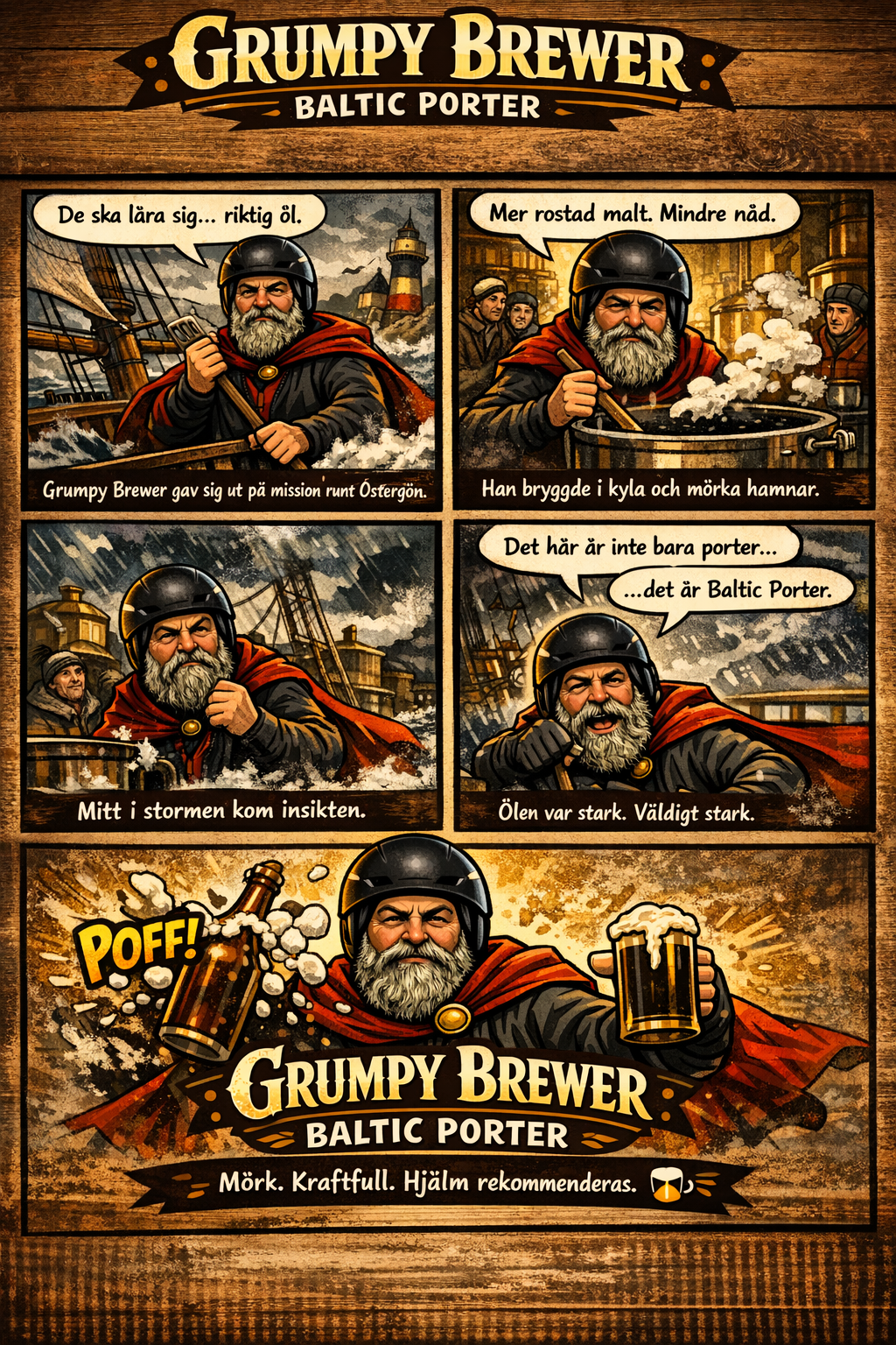 Grumpy Brewer Baltic Porter Hemmabryggarsats 25L För Robust Mörk Porter Med Kraftig Maltkaraktär