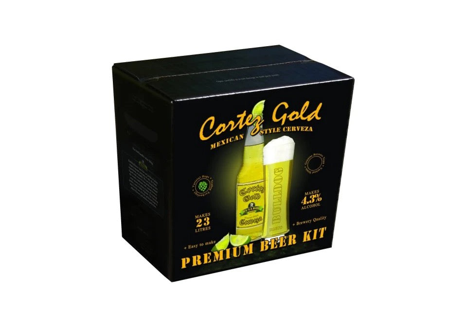 Ölsats, Bulldog Brews Cortez Gold Mexican Cerveza Ölsats Gör 23 Liter Öl Med 4 Kg Flytande Maltextrakt – produktbild