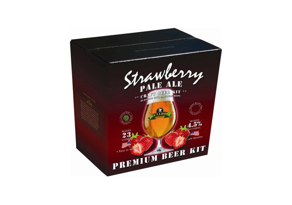 Ölsats, Bulldog Brews Strawberry Pale Ale Ölsats Färdig Jordgubbsdoft Med Citra Torrhumling – produktbild
