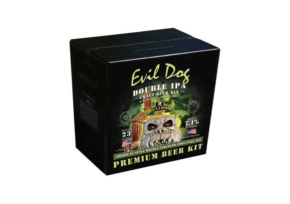 Ölsats, Ölsats Bulldog Brews Evil Dog American Double IPA För Hembryggare Med Kraftig Beska Och Tall Och Grapefrukt Aroma – produktbild