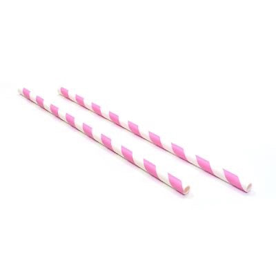 Sugrör i papper Rosa pastell 25-pack