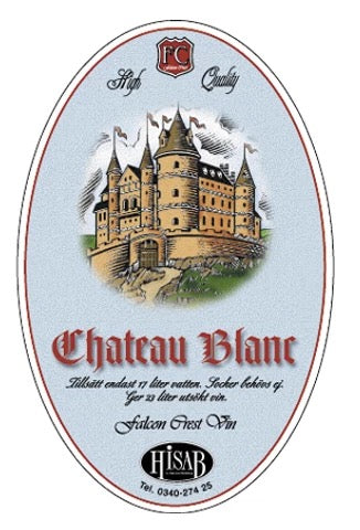 Vinetikett FC Chateau Blanc Elegant Franskinspirerad Design För Hemgjorda Vita Viner Gåva