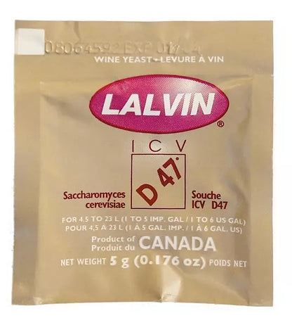 Vinjäst Lalvin ICV D47 För Vita Viner Chardonnay Med Citrus Och Blomtoner Och Fyllig Kropp 5 g