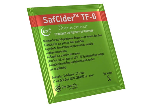 Fermentis SafCider TF-6 Ciderjäst 5 g Fruktig Och Rund För Hembryggning Och Mindre Bryggerier